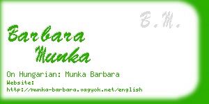 barbara munka business card